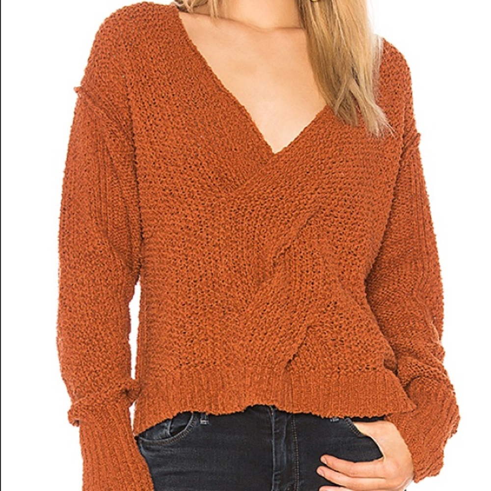 Free People Coco V-Neck Sweater - Terracotta